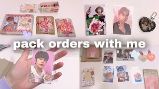 🍰 как упаковывать заказы, фотокарты и другой k-pop мерч | pack orders with me | pt. 6