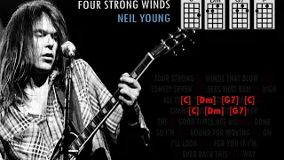 Neil Young ~ Four Strong Winds....(Ukulele Play-Along w/Easy Chords)