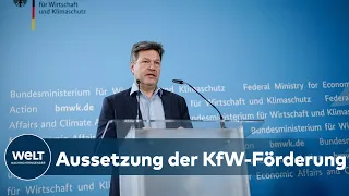 FÖRDERSTOPP FÜR EFFIZIENZHÄUSER: Wirtschaftsminister Habeck über den Stopp zur KfW-Gebäudeförderung