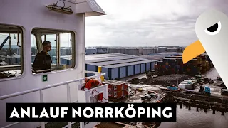 Anlauf Norrköping bei dichtem Nebel 🇸🇪 Frachtschiffreise auf einem Containerschiff 🚢