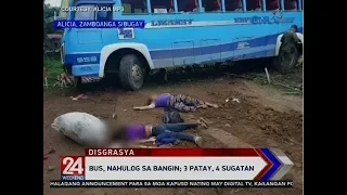 24 Oras: Bus, nahulog sa bangin; 3 patay, 4 sugatan