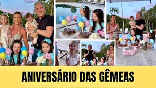 FILHAS DE FABIANA JUSTUS GANHAM ANIVERSÁRIO SURPRESA DE ROBERTO JUSTUS 😱