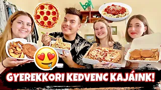 MEGRENDELTÜK A KEDVENC GYEREKKORI KAJÁINKAT A GYEREKKORI BARÁTAIMMAL!🍝❤️ | Mukbang