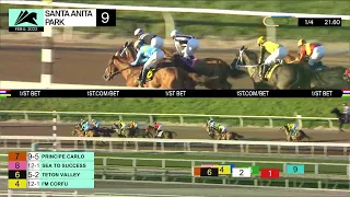 Principe Carlo wins Race 9 on Sunday, February 6, 2022 at Santa Anita Park.