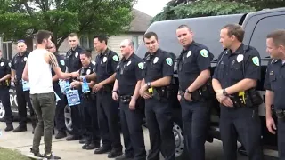 18 of His Late Dad's Fellow Officers Surprise Teen at Party