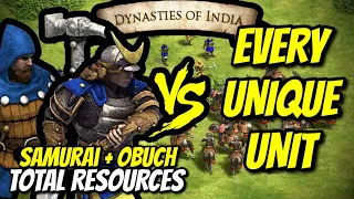 SAMURAI + OBUCH vs EVERY UNIQUE UNIT (Total Resources) | AoE II: DE