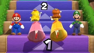 Mario Party 9 Step it Up - Peach Vs Mario Vs Luigi Vs Daisy (Master Cpu)