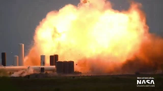 Space x starship explodes during static fire test