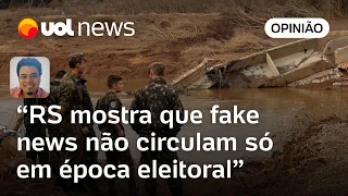 Fake news sobre o Rio Grande do Sul mostram o baixo nível que teremos nas eleições, diz Sakamoto