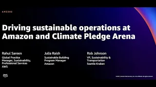 AWS re:Invent 2021 - Driving sustainable operations at Amazon and Climate Pledge Arena