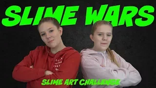 SLIME WARS SLIME ART CHALLENGE || Taylor and Vanessa