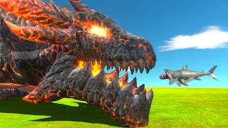 LAVA DRAGON is growing VS Kaiju Monsters and Dinosaurs