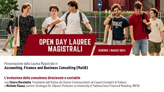 Open Day Corso di laurea magistrale in Accounting, Finance and Business Consulting #MAFiB