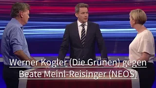 ORF Wahl 19 Duelle - Werner Kogler (Die Grünen) gegen Beate Meinl-Reisinger (NEOS)