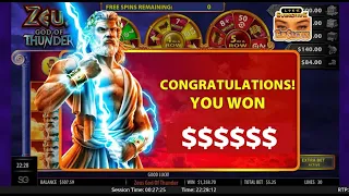 BIG BONUS WIN on Zeus 🔱 God of Thunder ⚡| OLG.ca