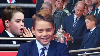 Prince George SURPRISES royal fans by joining dad Prince William at FA Cup final City vs United