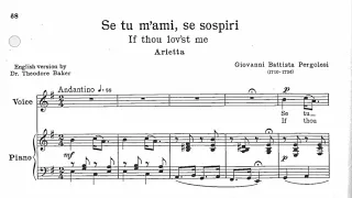 Se tu m'ami, se sospiri (Giovanni Battista Pergolesi) - Piano Accompaniment in E Minor