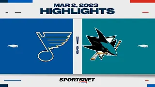 NHL Highlights | Blues vs. Sharks - March 2, 2023