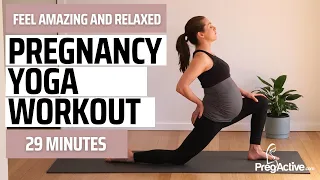 Pregnancy Yoga Second Trimester Workout - Feel Amazing and Relaxed (29 Minutes)