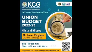 Union Budget 2022-23 : Hits and Misses - KCG College of Technology