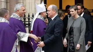 Princes charlene,prince Albert & family attend commemorative mass for prince Rainier III #charlene