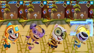 Talking Tom Hero Dash GOLD FLASH TOM VS ROCKSTAR GINGER  QUEEN BEE ANGELA SUNBEAM HANK IN THE JUNGLE