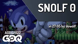 SNOLF 0 by dowolf in 27:05 - AGDQ 2022 Online
