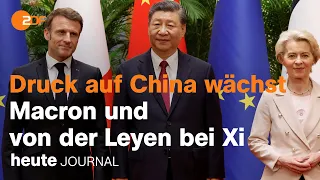 heute journal  06.04.23 Macrons China-Reise, Lukaschenko in Moskau, Gershkovich verhaftet (english)