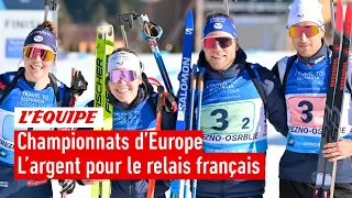 Biathlon 2023/24 - Championnats d'Europe : le relais mixte français obtient la médaille d'argent