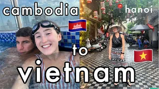 Travel with us from Cambodia to Vietnam | Apartment tour in Hanoi & my first time trying banh mi