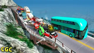 Collapsing Bridge Pile-UP  #4 BeamNG drive