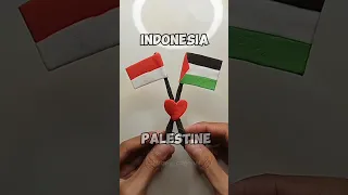 Membuat bendera Indonesia dan Palestina ||Save Palestine 🇮🇩♥️🇵🇸 #shorts