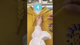 Life hacks:5 creative ways to tie hoodie strings/tutorial for easy sweatshirt rope knot/tiktok viral