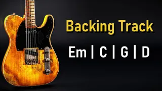 Blues Rock BACKING TRACK E Minor | Em C G D | 120 BPM | Guitar Backing Track
