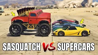 GTA 5 ONLINE - SASQUATCH VS SUPERCARS (WHICH IS FASTEST?)