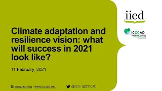 Climate adaptation and resilience vision: what will success look like?