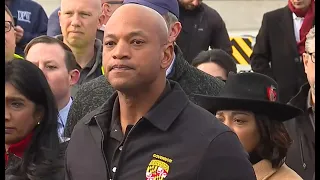 Maryland Governor Wes Moore holds press conference after Key Bridge collapse