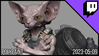 3D Character Sculpting - Marco Plouffe's Twitch Stream of 2023-05-09 - Polypaint
