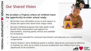 VDOE Early Childhood State of the State Updates for Summer 2022