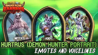 Kurtrus (Initiate, Adept & Trainer) Emotes + Voicelines - Hearthstone Demon Hunter Hero Portrait