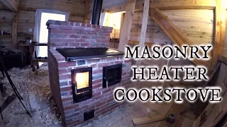 Our timber frame cabin part XVIII: MASONRY HEATER COOKSTOVE