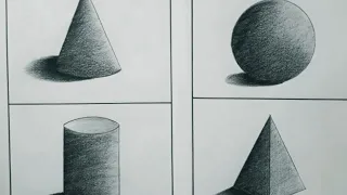 How to draw Basic forms in 3D | Shading techniques for beginner | Pencil drawing /@ThivasArtland