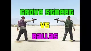 GTA 5 - Grove Street Families vs Ballas. Epic Gang war