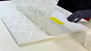 3 inspiring techniques for creating abstract stencil paintings on canvas! 🤩