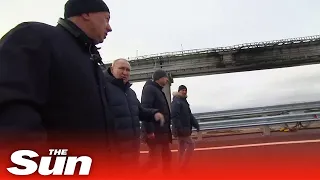 Russia's Putin drives across Crimea bridge two months after huge explosion