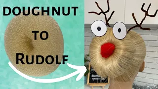 🎄How to turn a regular bun into a FUN Rudolf for Crazy Christmas Hair🎄