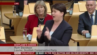 First Minister Nicola Sturgeon told to 'Sit Down' by Ruth Davidson