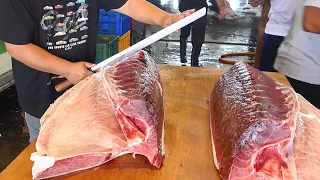 Never Seen!!! Giant Bluefin Tuna Cutting In Fish Market | Fish Cutting Skills