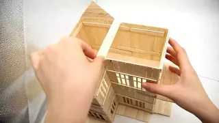 How to make Popsicle Stick House and Garden for Your Child Part 1 - DreamHouse!