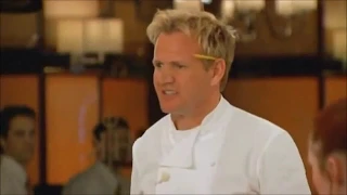 Gordan Ramsey Nearly gets hit in face with tongs